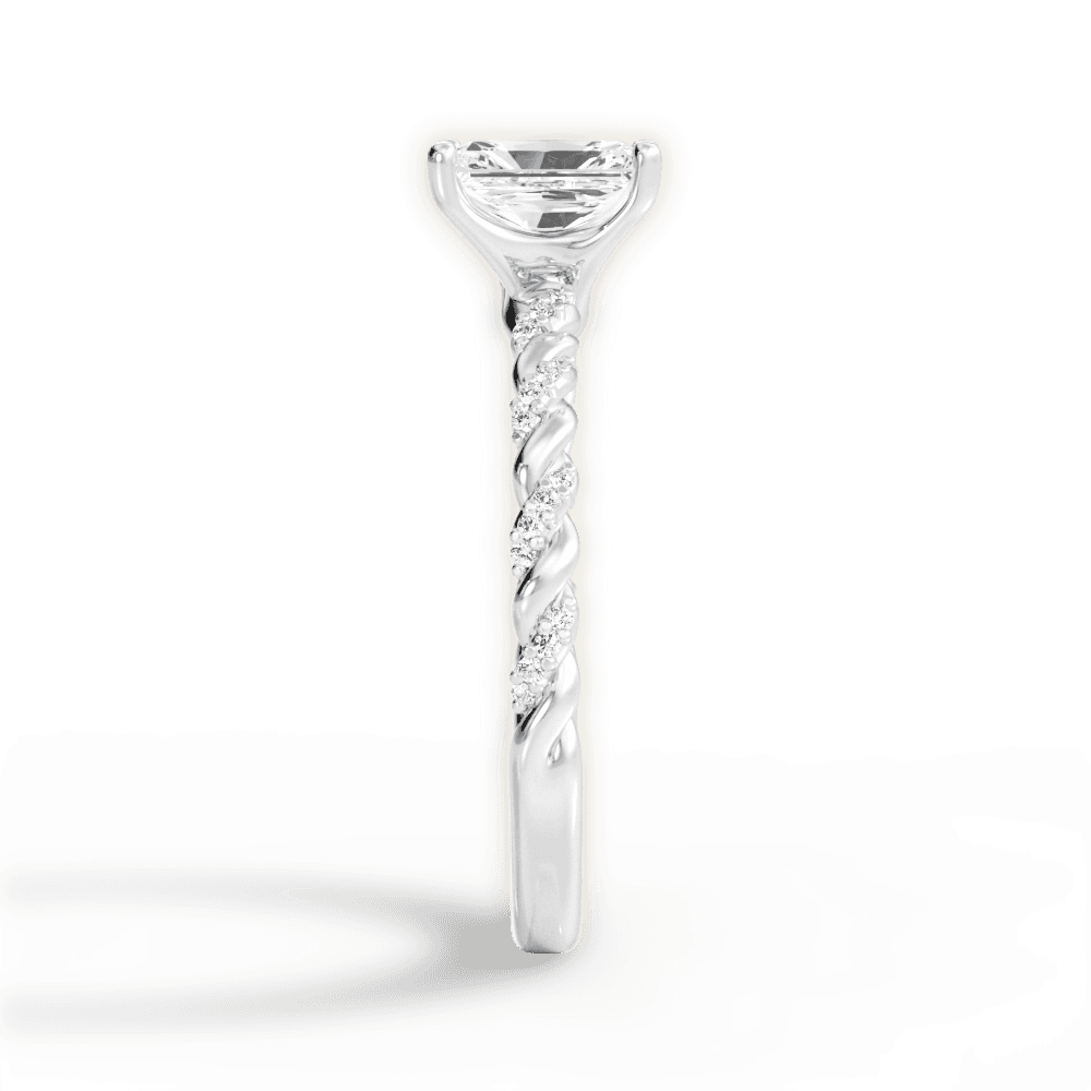 14kt White Gold/18kt White Gold/Platinum/radiant/side