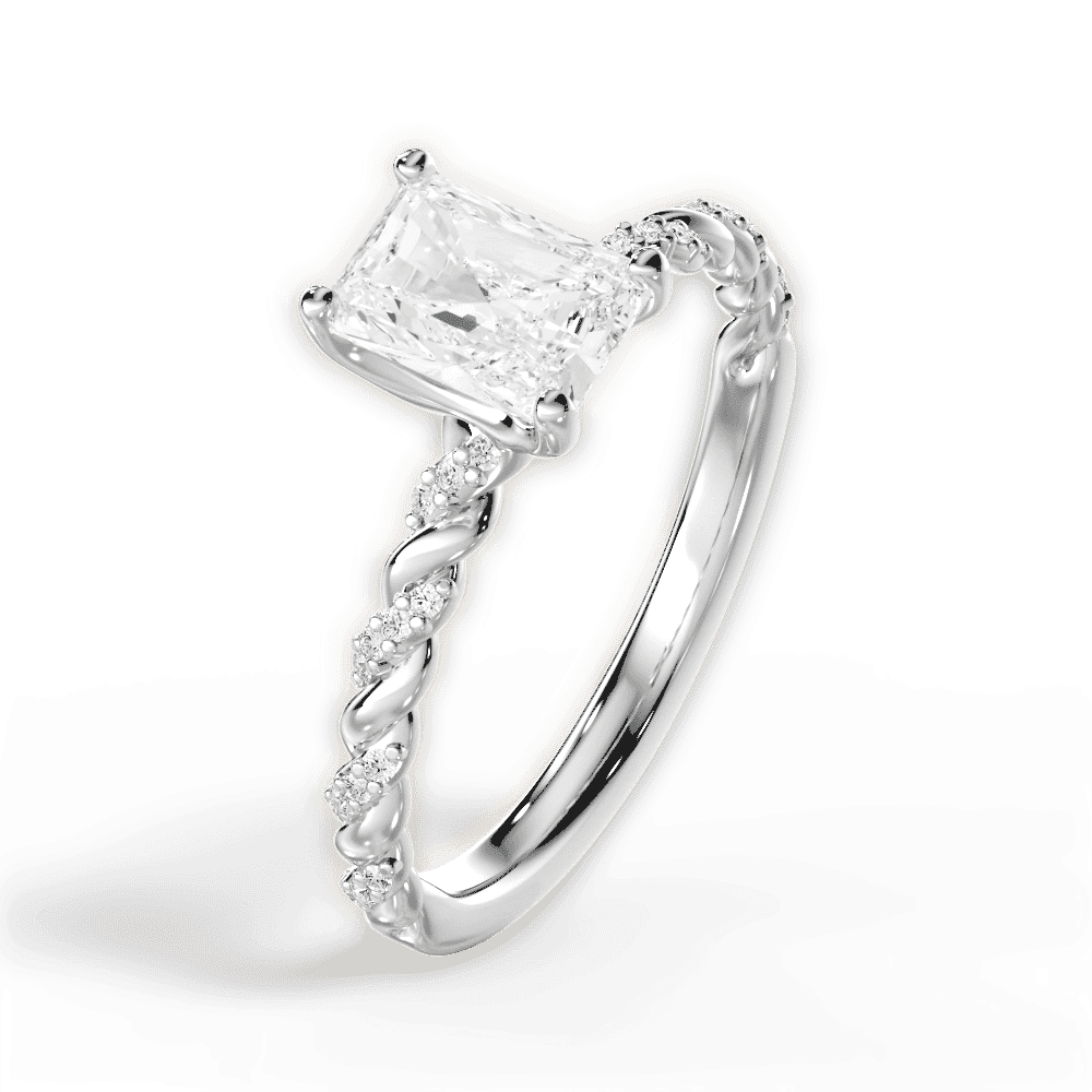 14kt White Gold/18kt White Gold/Platinum/radiant/perspective