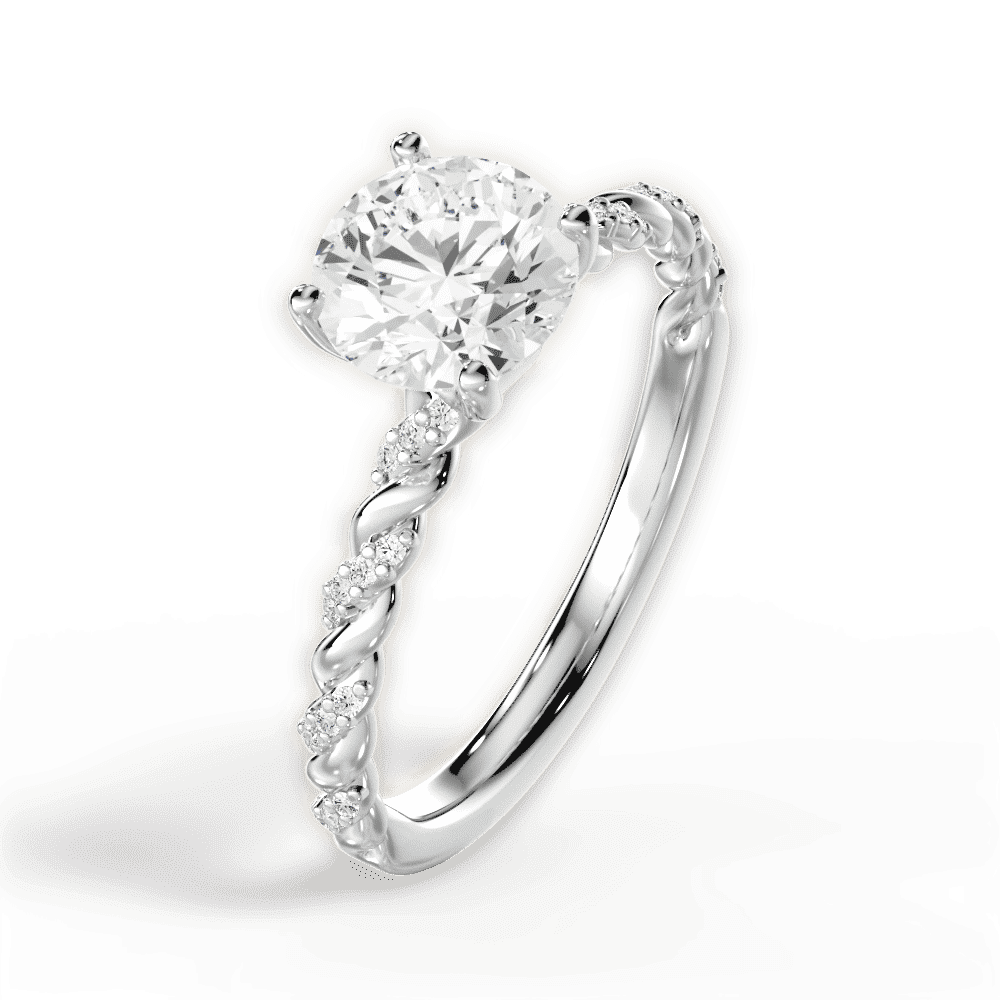 14kt White Gold/18kt White Gold/Platinum/round/perspective