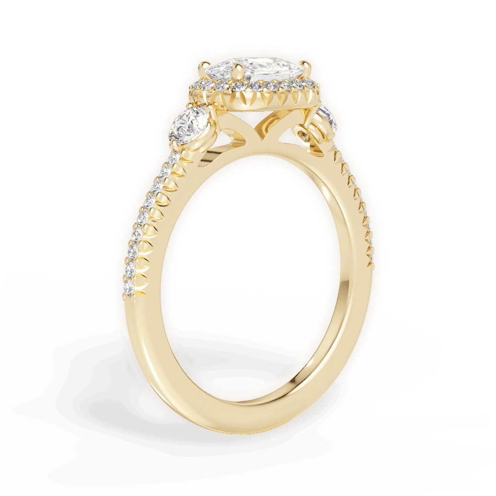 14kt Yellow Gold/18kt Yellow Gold/cushion/front