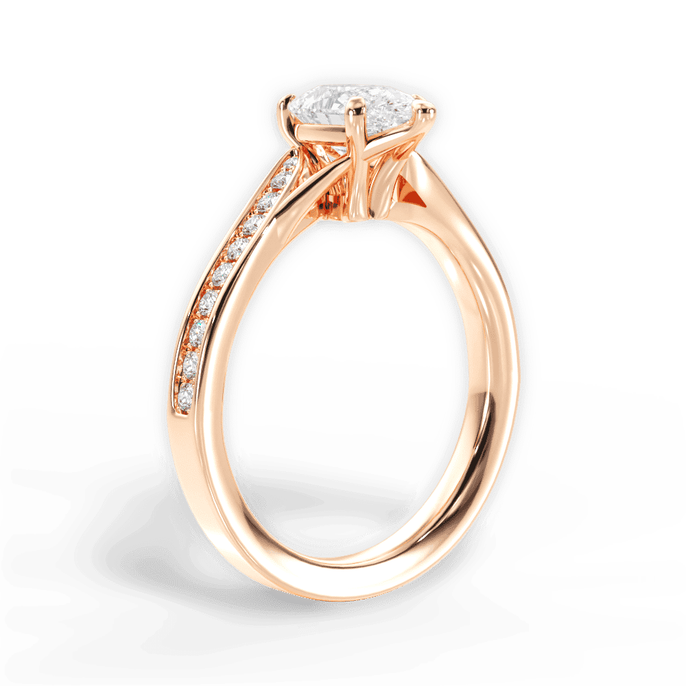 14kt Rose Gold/18kt Rose Gold/pear/front