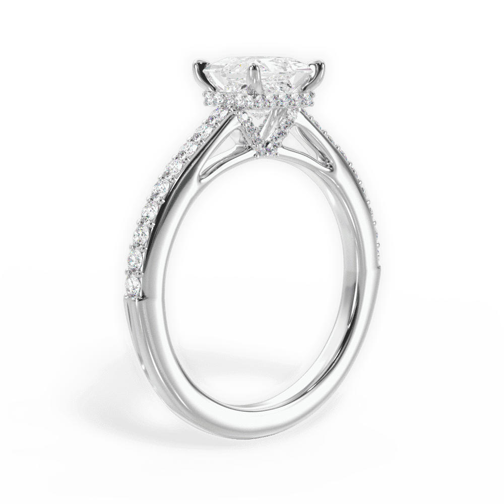 14kt White Gold/18kt White Gold/Platinum/princess/front