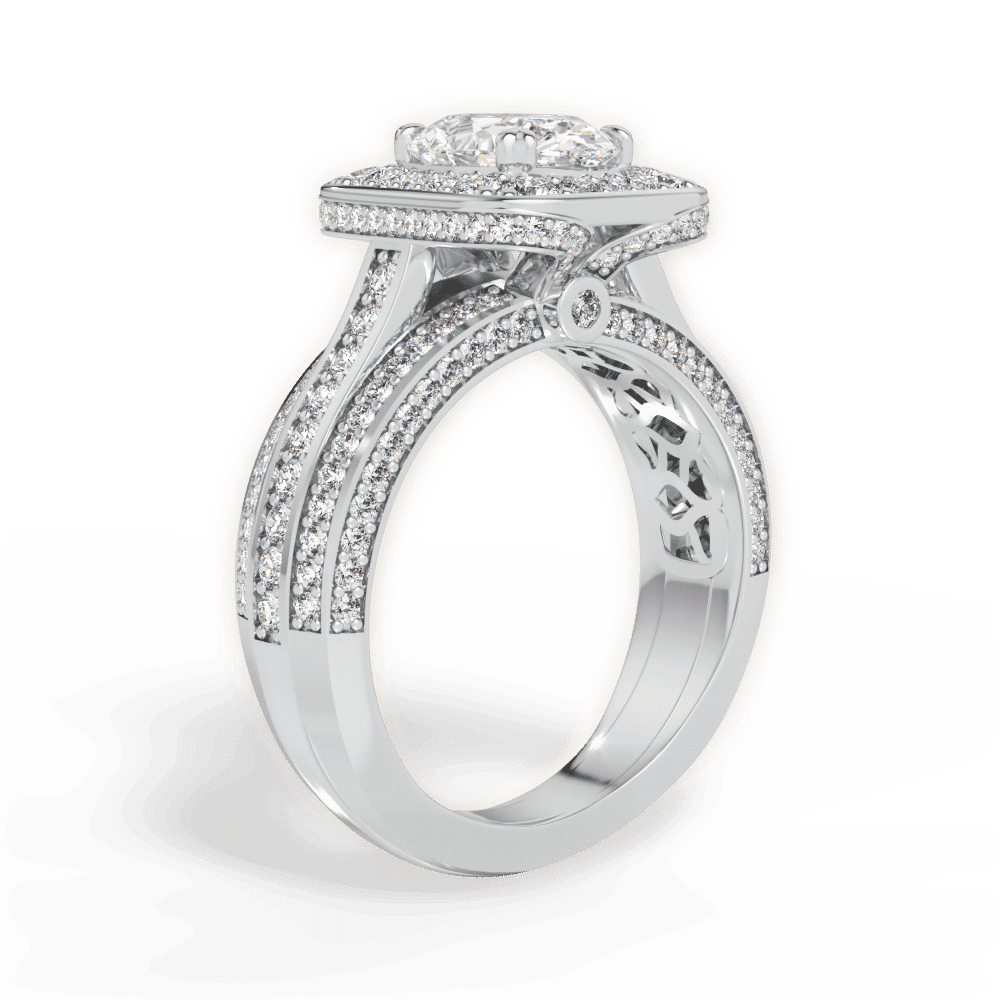 14kt White Gold/18kt White Gold/Platinum/oval/front