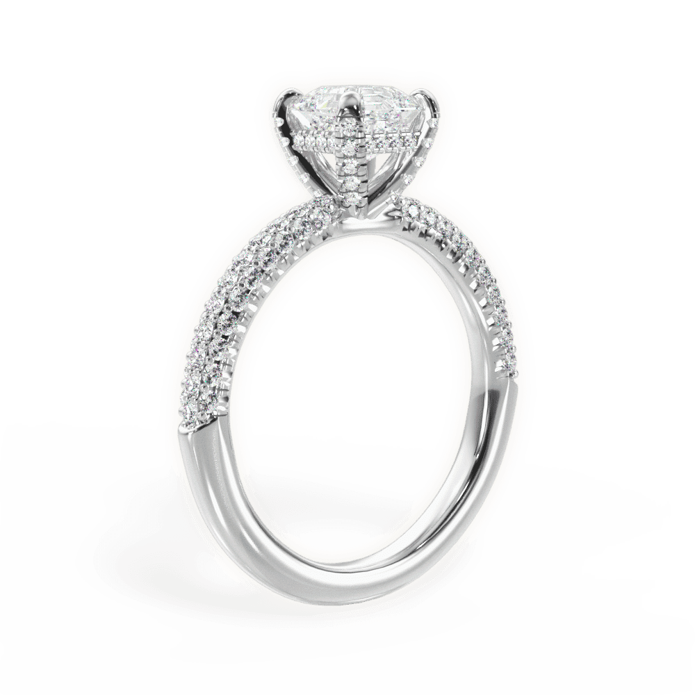 14kt White Gold/18kt White Gold/Platinum/asscher/front