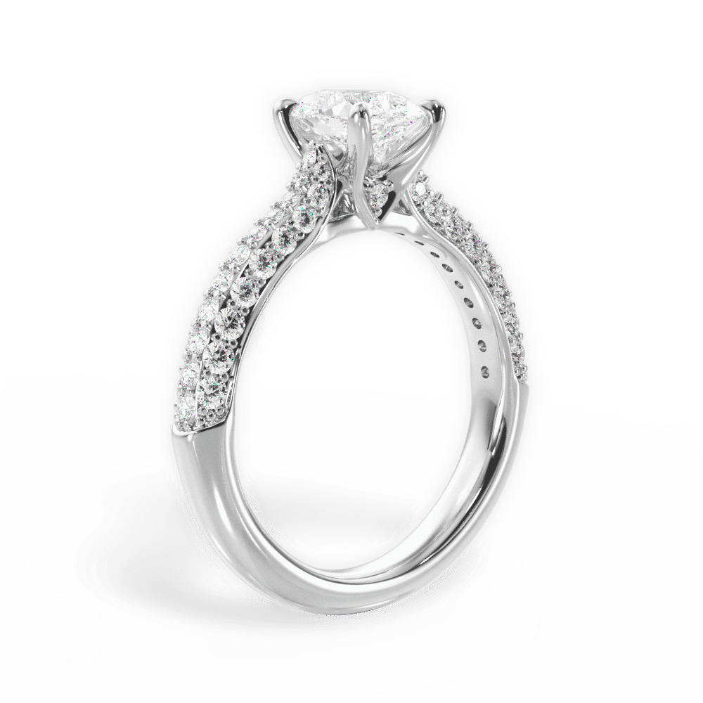 14kt White Gold/18kt White Gold/Platinum/pear/front