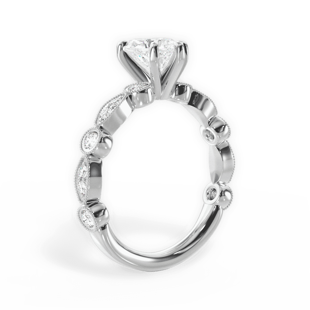 14kt White Gold/18kt White Gold/Platinum/heart/front