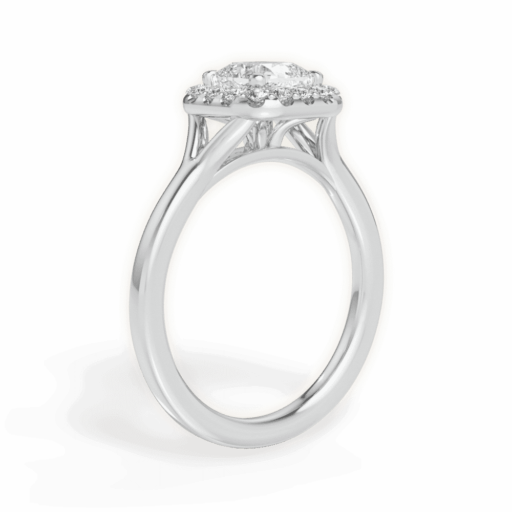 14kt White Gold/18kt White Gold/Platinum/cushion/front