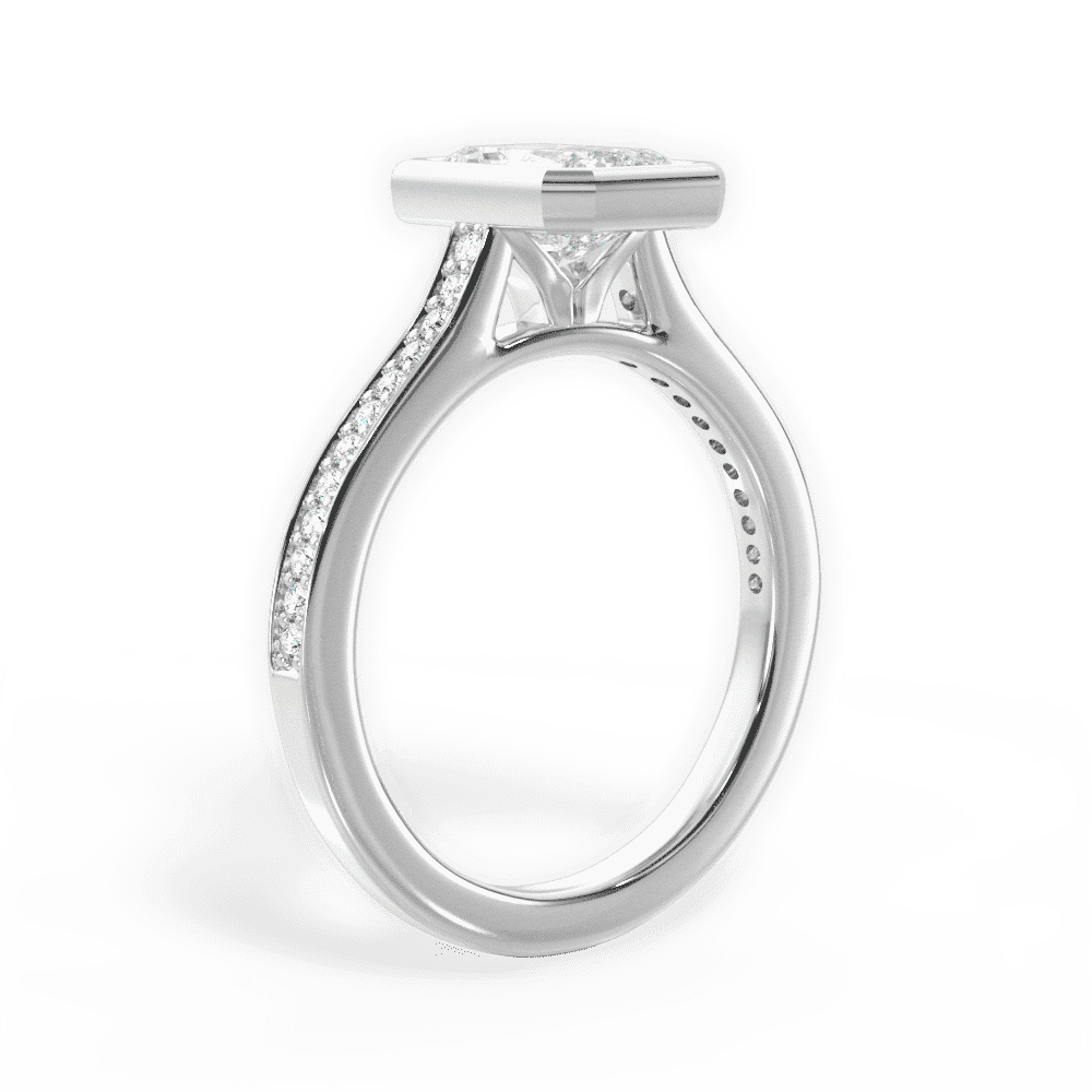 14kt White Gold/18kt White Gold/Platinum/radiant/front