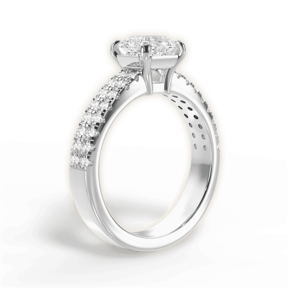 14kt White Gold/18kt White Gold/Platinum/asscher/front