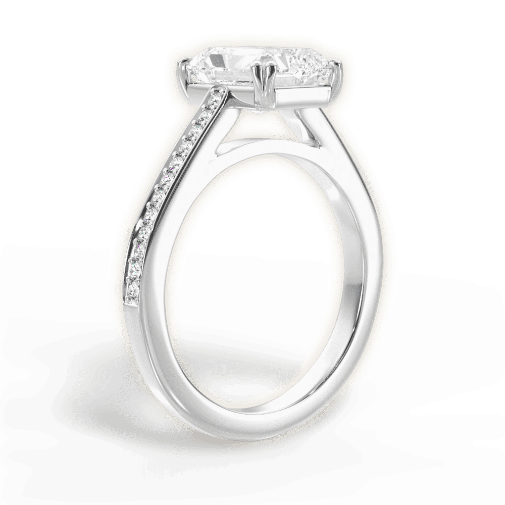 14kt White Gold/18kt White Gold/Platinum/radiant/front