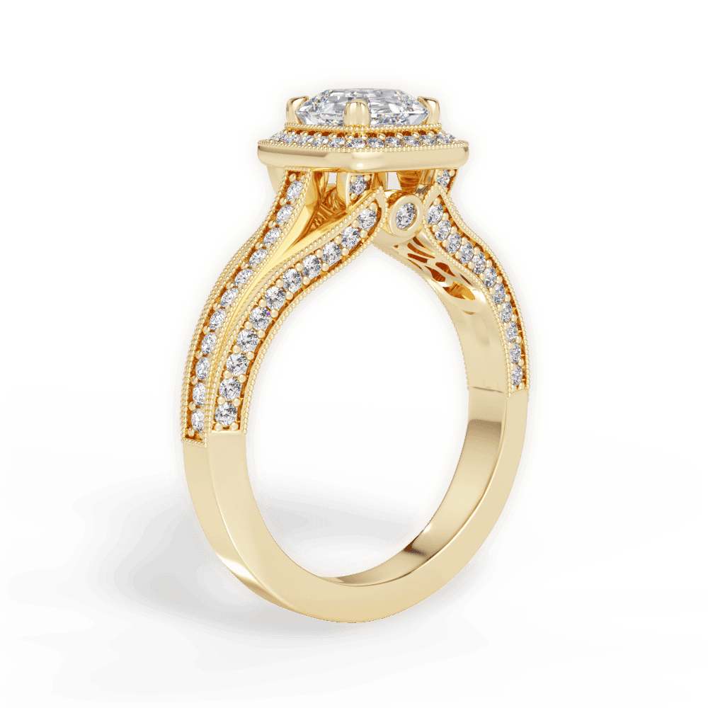 14kt Yellow Gold/18kt Yellow Gold/asscher/front