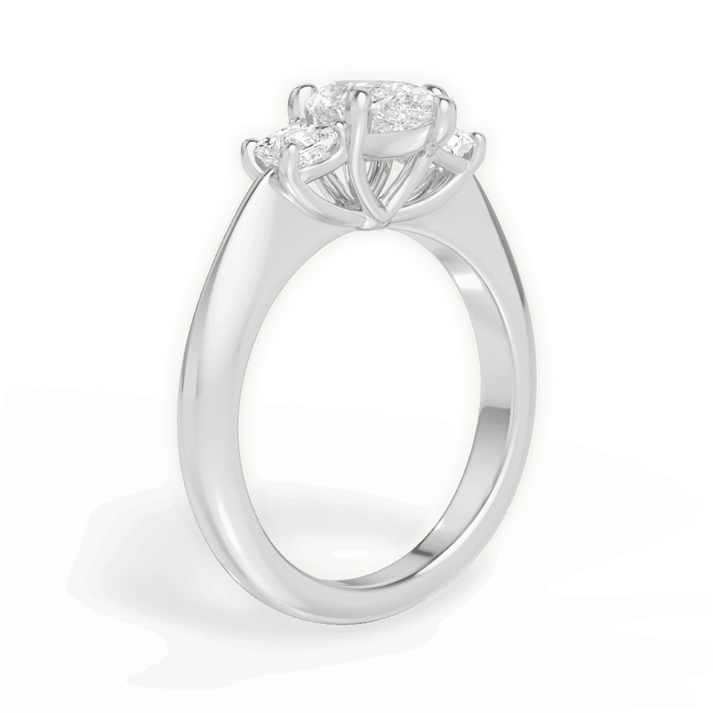 14kt White Gold/18kt White Gold/Platinum/pear/front