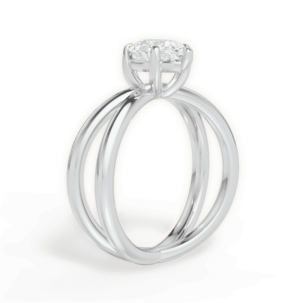 14kt White Gold/18kt White Gold/Platinum/pear/front