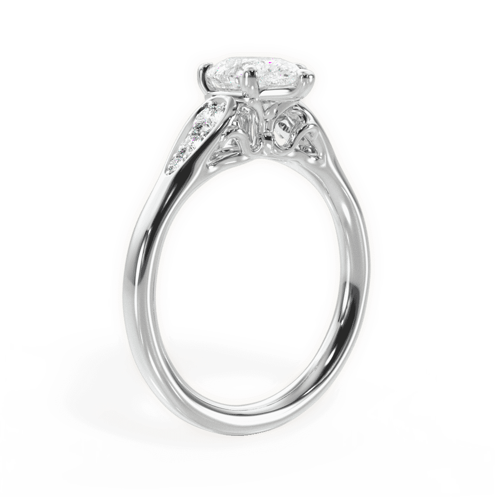 14kt White Gold/18kt White Gold/Platinum/pear/front