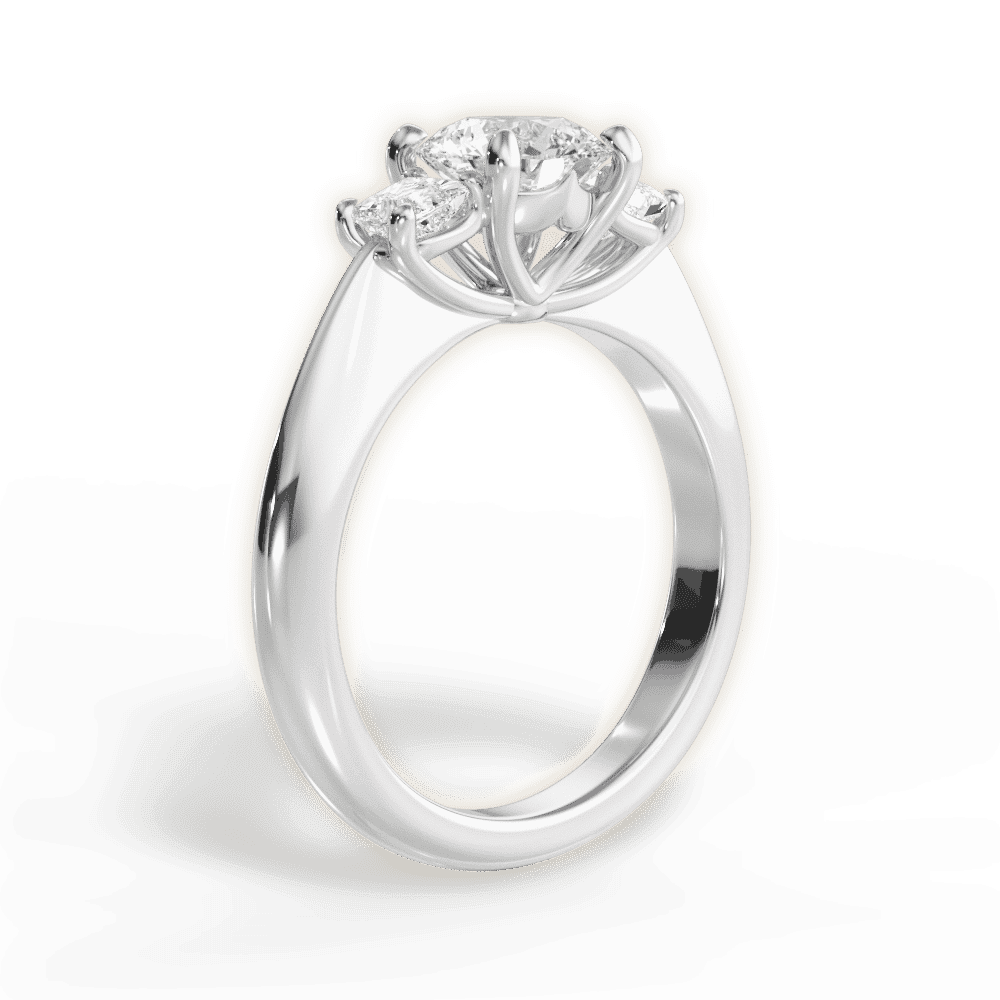 14kt White Gold/18kt White Gold/Platinum/round/front