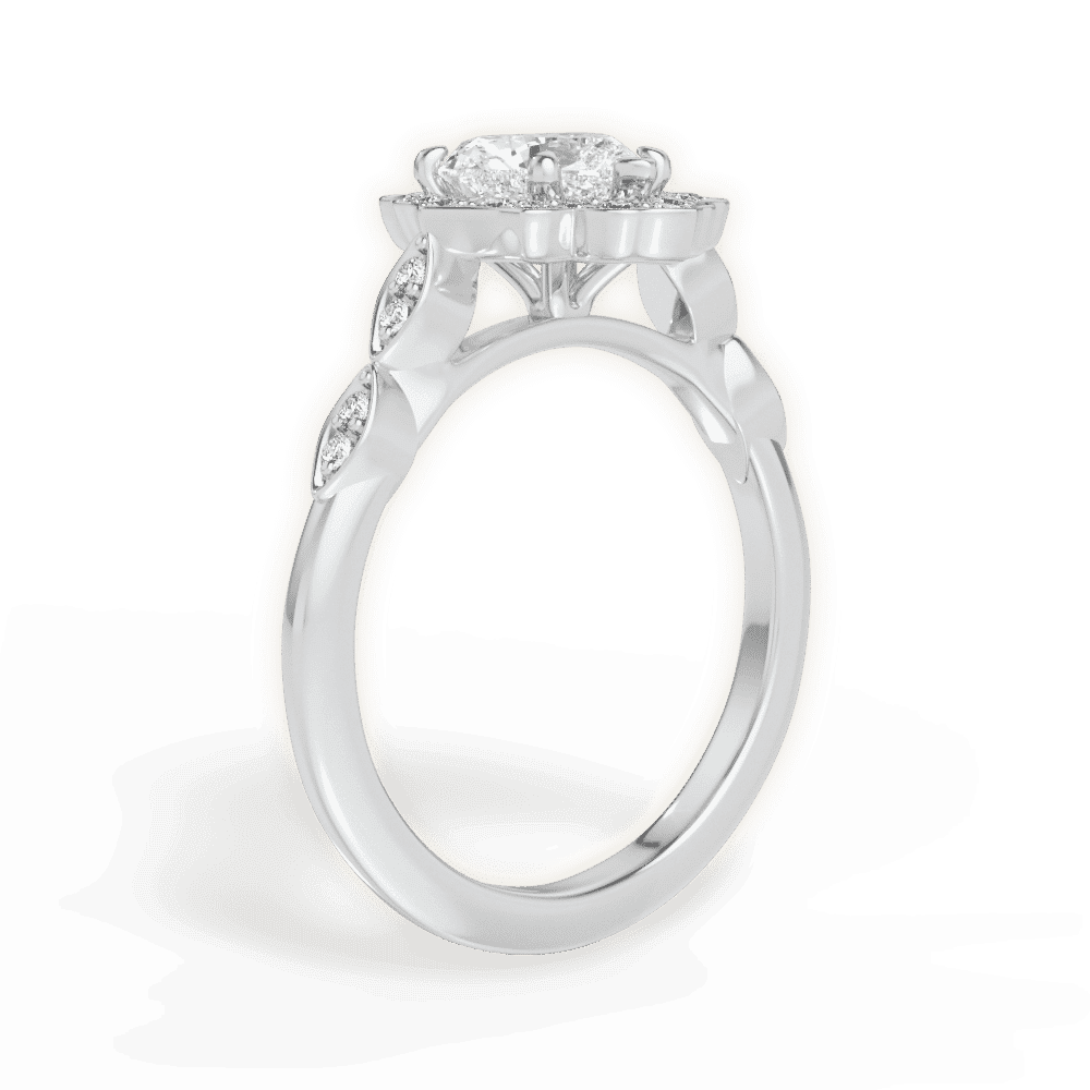14kt White Gold/18kt White Gold/Platinum/heart/front