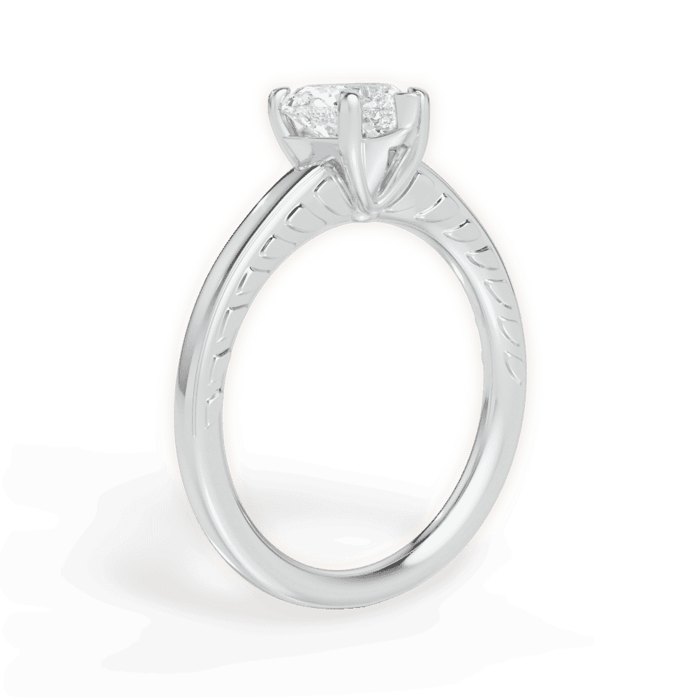 14kt White Gold/18kt White Gold/Platinum/heart/front