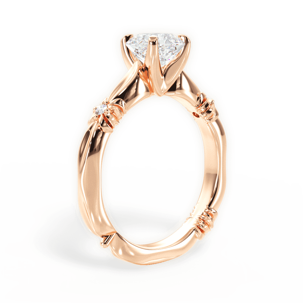 14kt Rose Gold/18kt Rose Gold/asscher/front