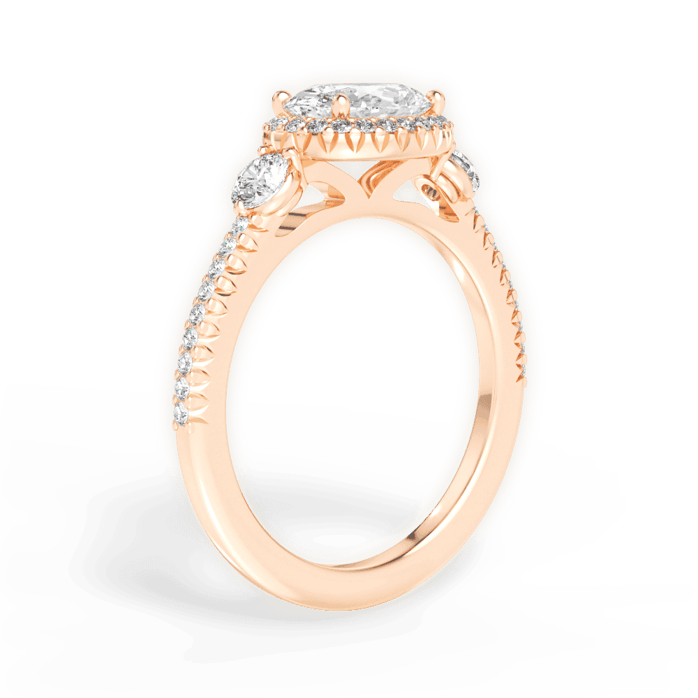 14kt Rose Gold/18kt Rose Gold/oval/front
