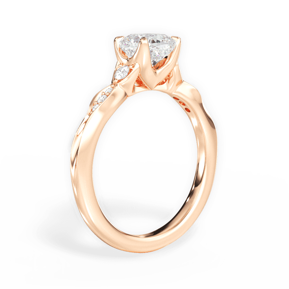 14kt Rose Gold/18kt Rose Gold/cushion/front