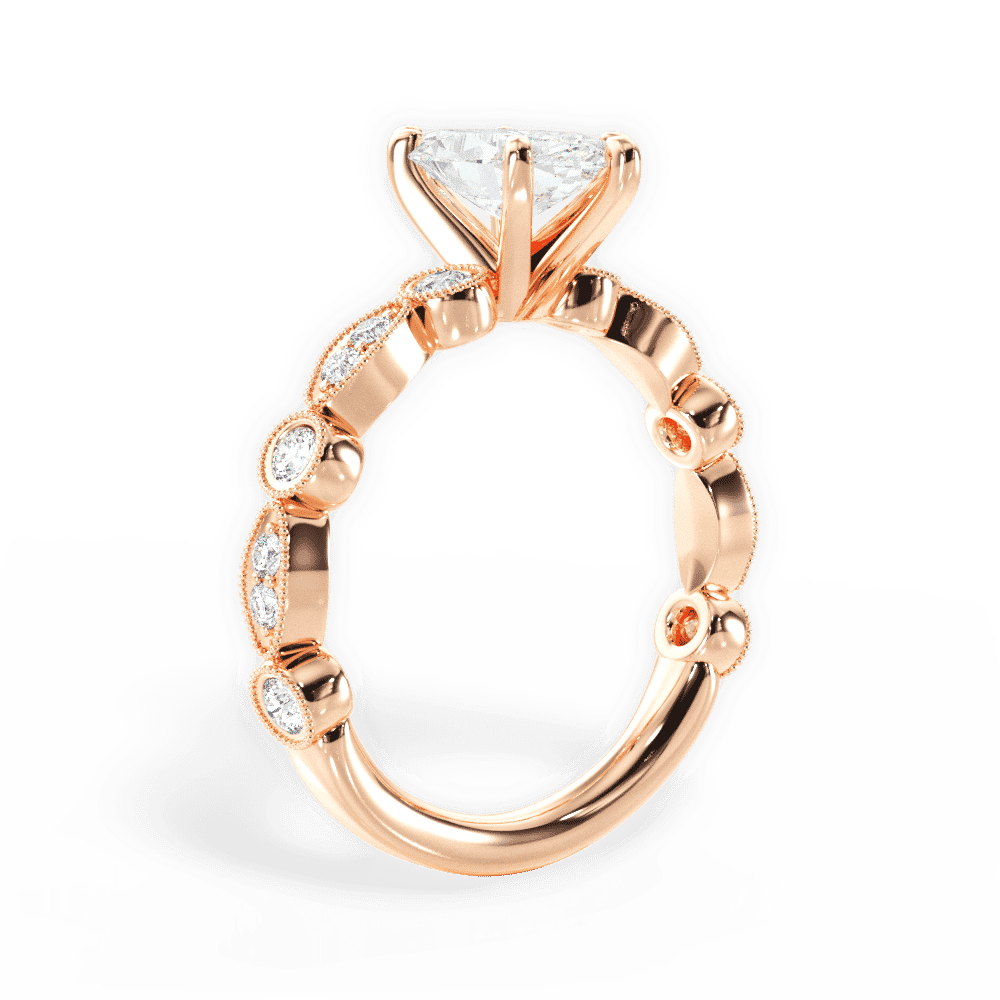 14kt Rose Gold/18kt Rose Gold/marquise/front