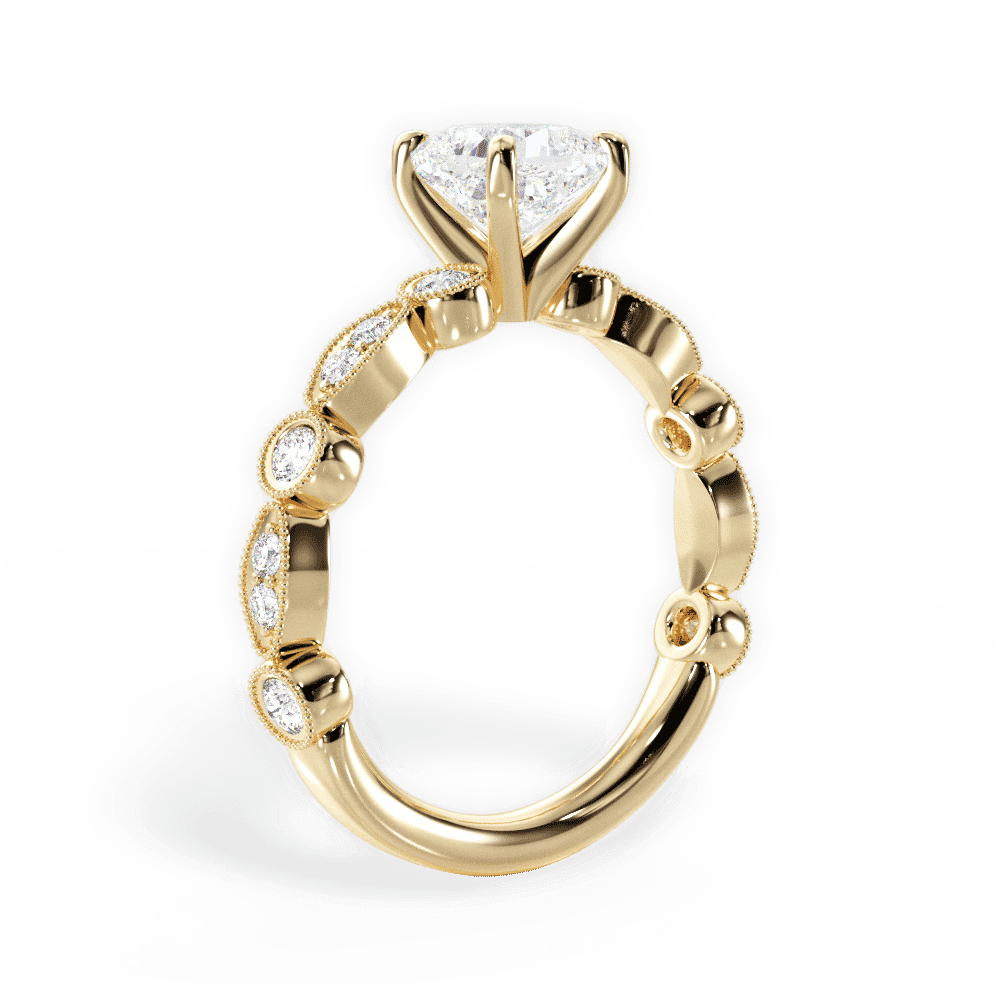 14kt Yellow Gold/18kt Yellow Gold/cushion/front
