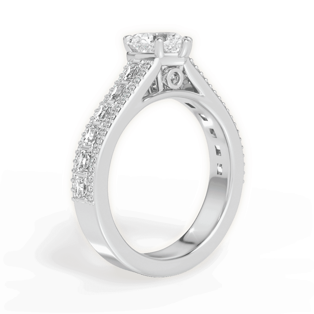 14kt White Gold/18kt White Gold/Platinum/heart/front