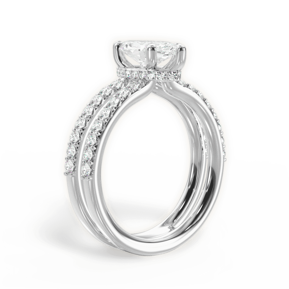 14kt White Gold/18kt White Gold/Platinum/marquise/front
