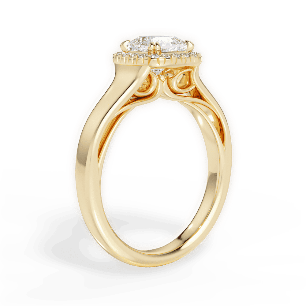 14kt Yellow Gold/18kt Yellow Gold/cushion/front