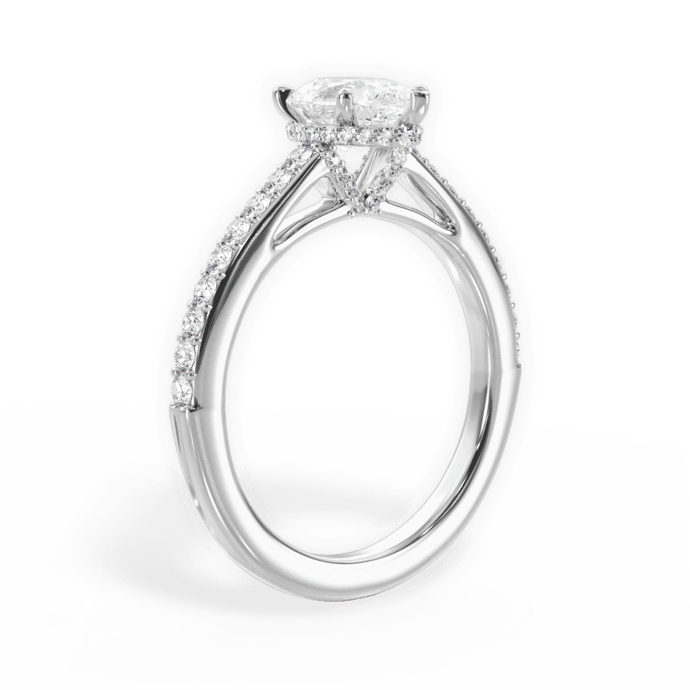 14kt White Gold/18kt White Gold/Platinum/pear/front