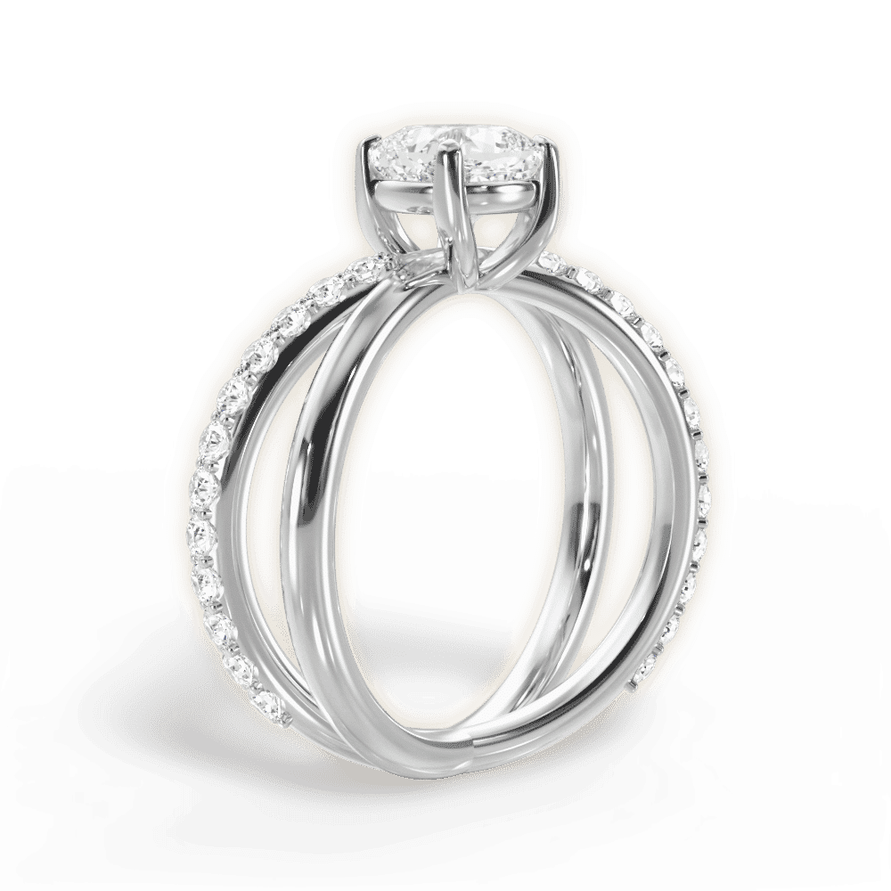 14kt White Gold/18kt White Gold/Platinum/cushion/front