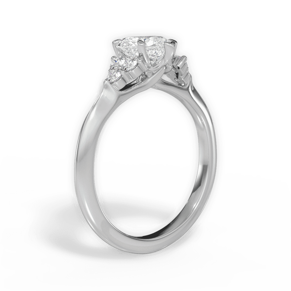 14kt White Gold/18kt White Gold/Platinum/heart/front