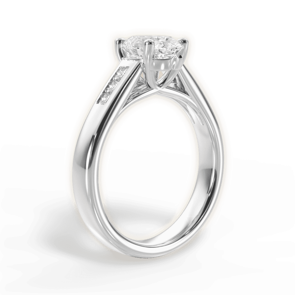 14kt White Gold/18kt White Gold/Platinum/oval/front