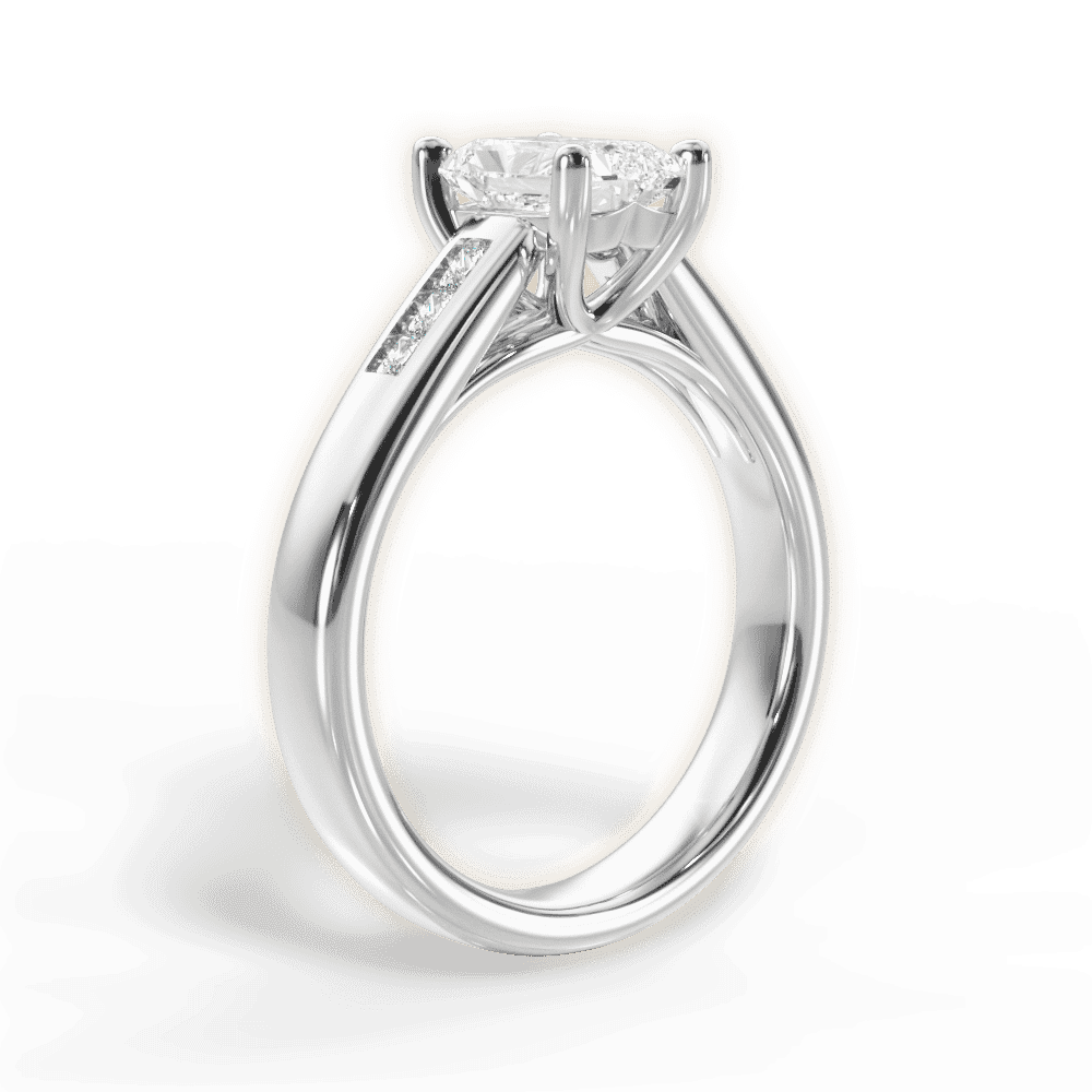 14kt White Gold/18kt White Gold/Platinum/radiant/front