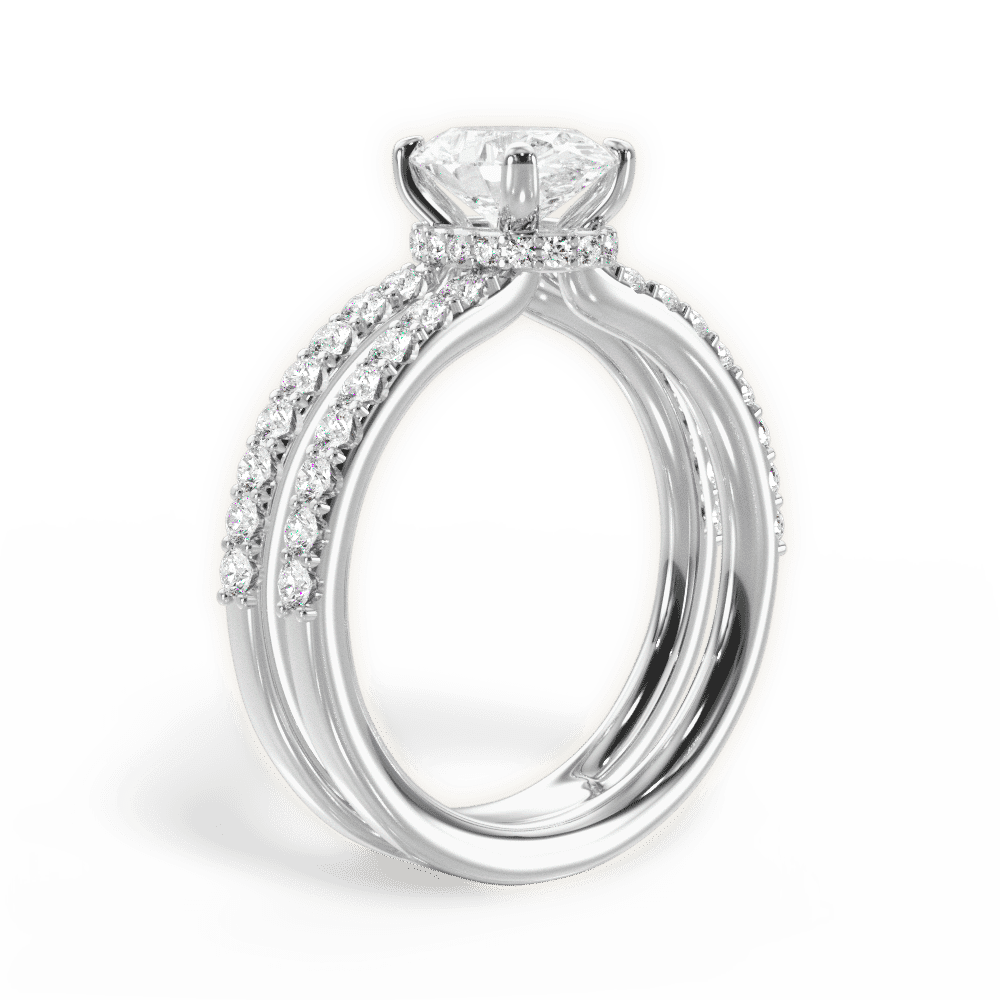 14kt White Gold/18kt White Gold/Platinum/oval/front