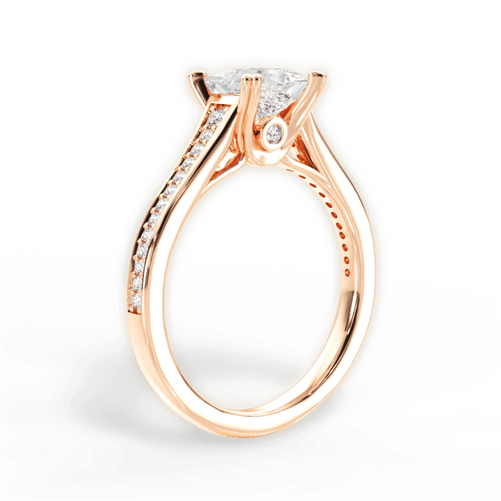 14kt Rose Gold/18kt Rose Gold/princess/front