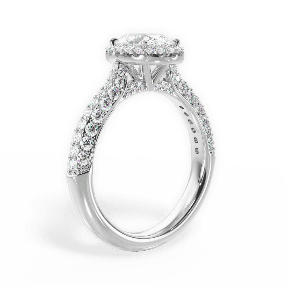 14kt White Gold/18kt White Gold/Platinum/oval/front