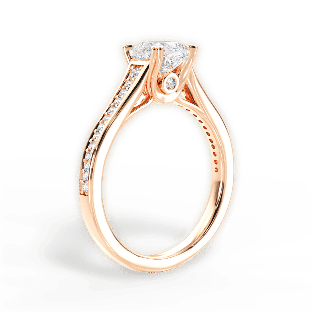 14kt Rose Gold/18kt Rose Gold/cushion/front