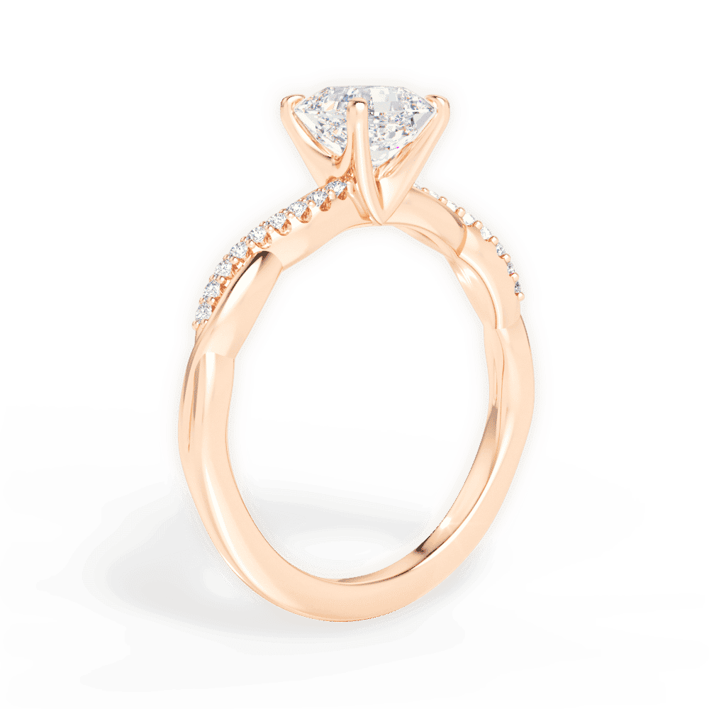 14kt Rose Gold/18kt Rose Gold/asscher/front