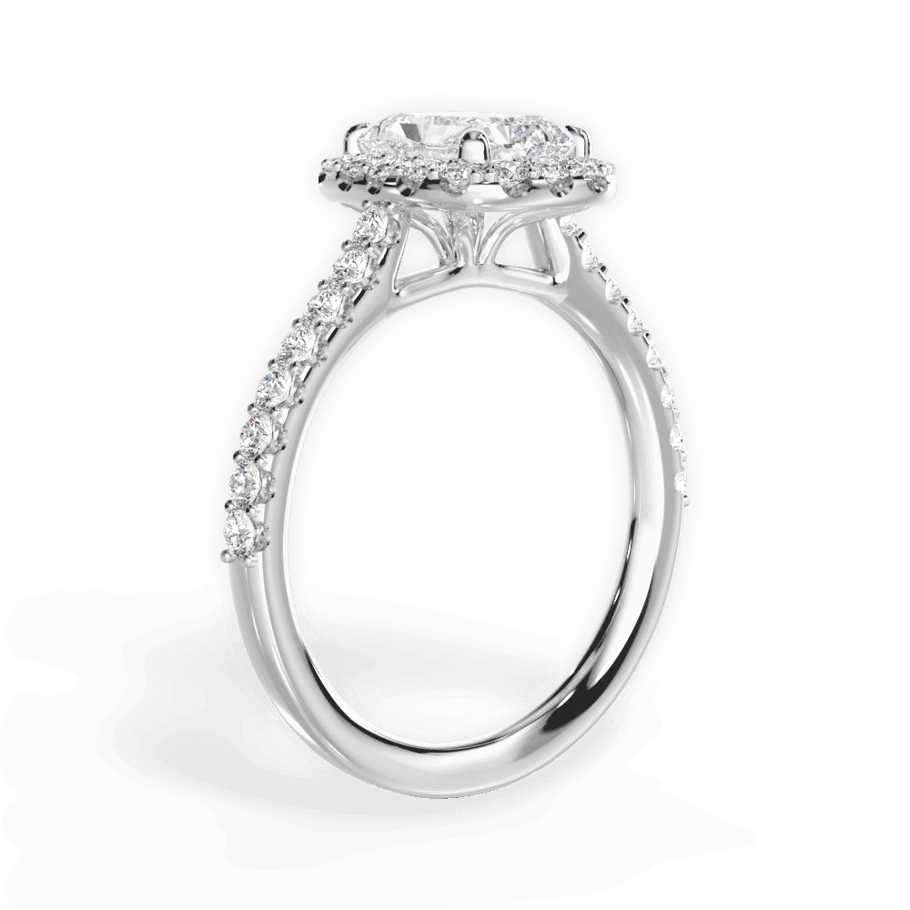 14kt White Gold/18kt White Gold/Platinum/radiant/front