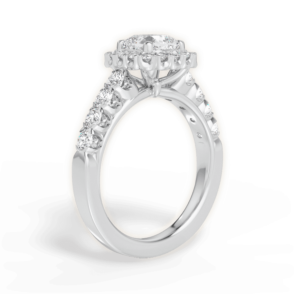 14kt White Gold/18kt White Gold/Platinum/cushion/front