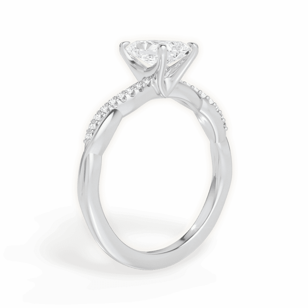 14kt White Gold/18kt White Gold/Platinum/radiant/front