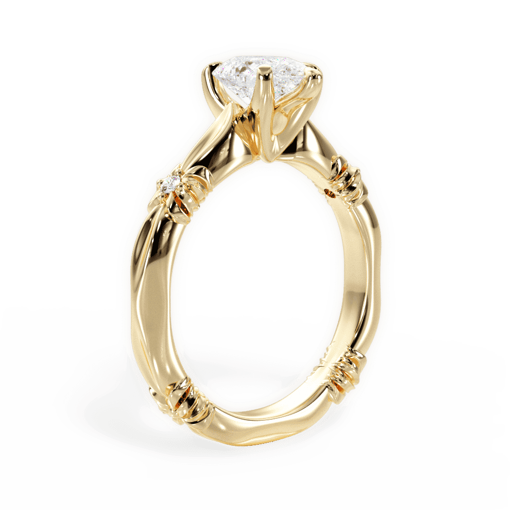 14kt Yellow Gold/18kt Yellow Gold/pear/front