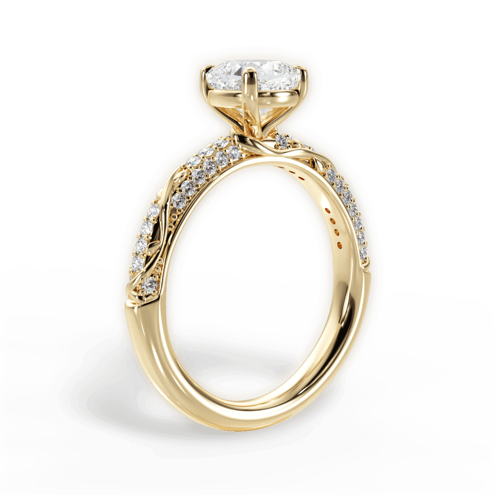 14kt Yellow Gold/18kt Yellow Gold/cushion/front