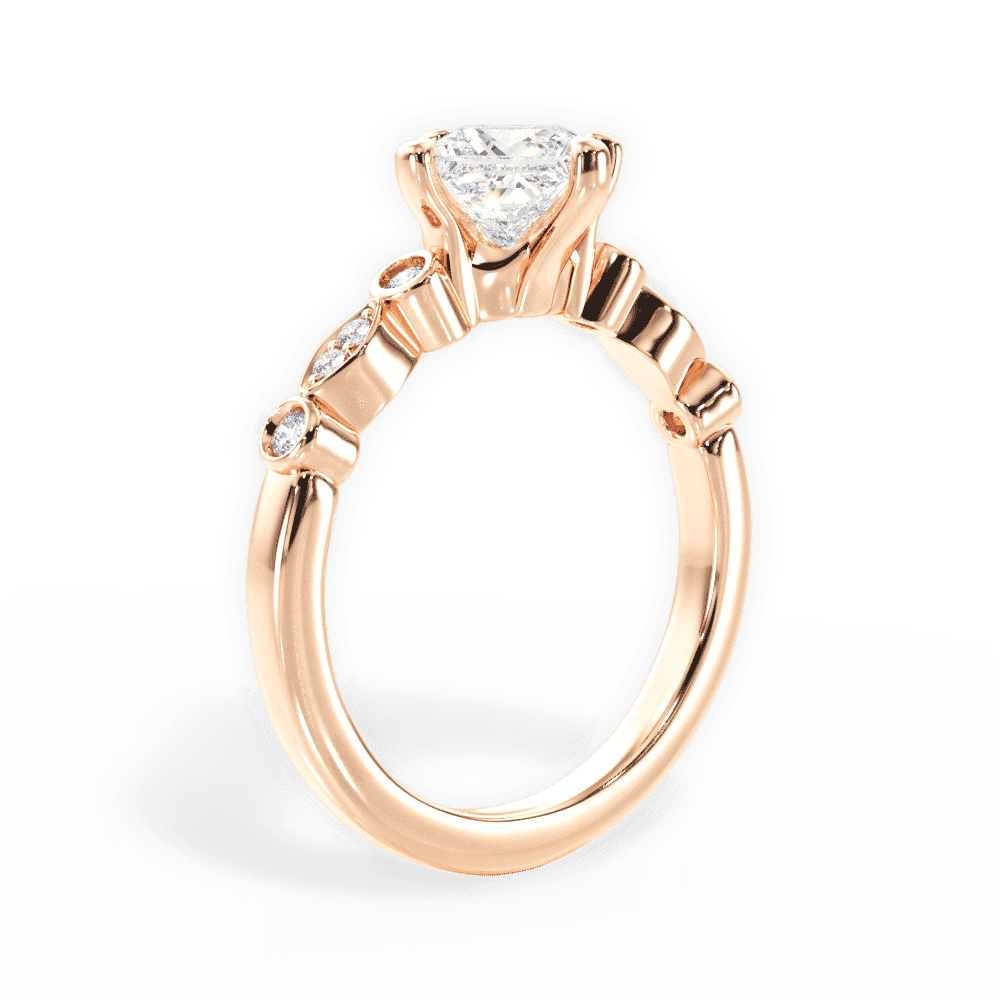 14kt Rose Gold/18kt Rose Gold/princess/front