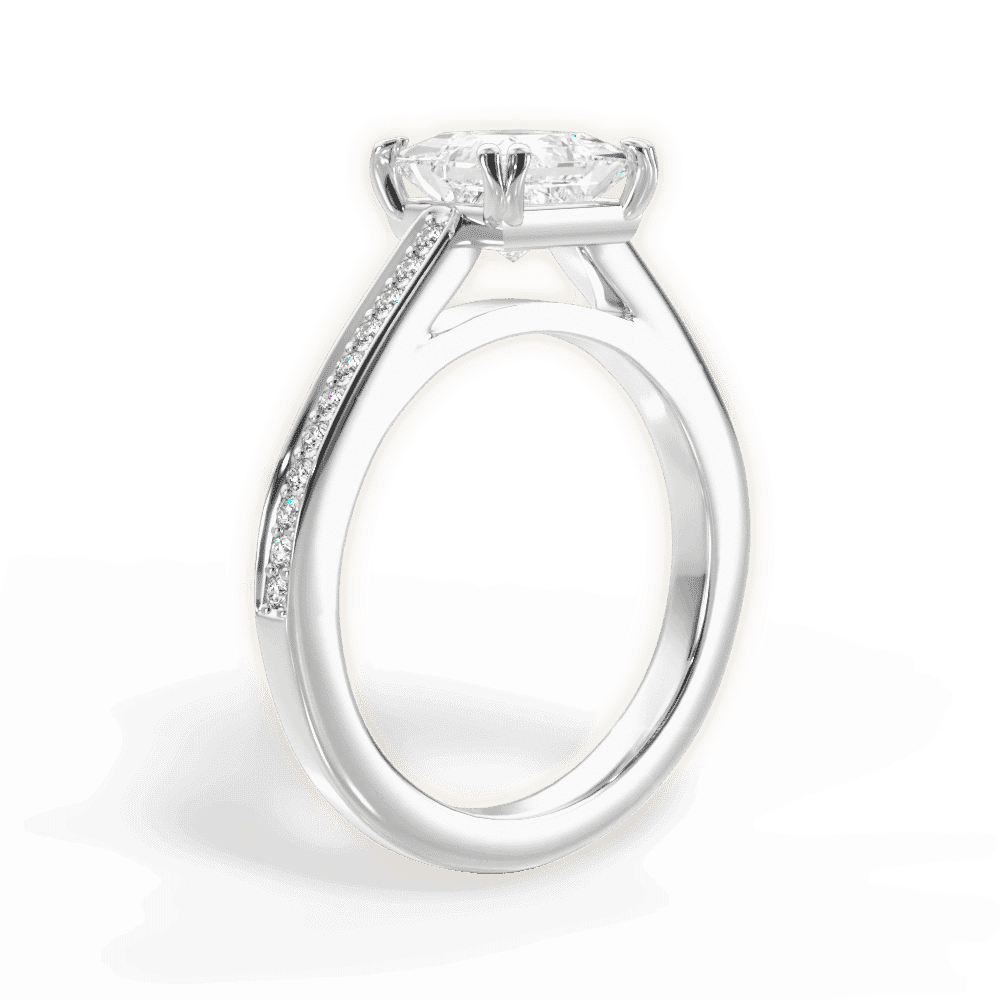 14kt White Gold/18kt White Gold/Platinum/princess/front