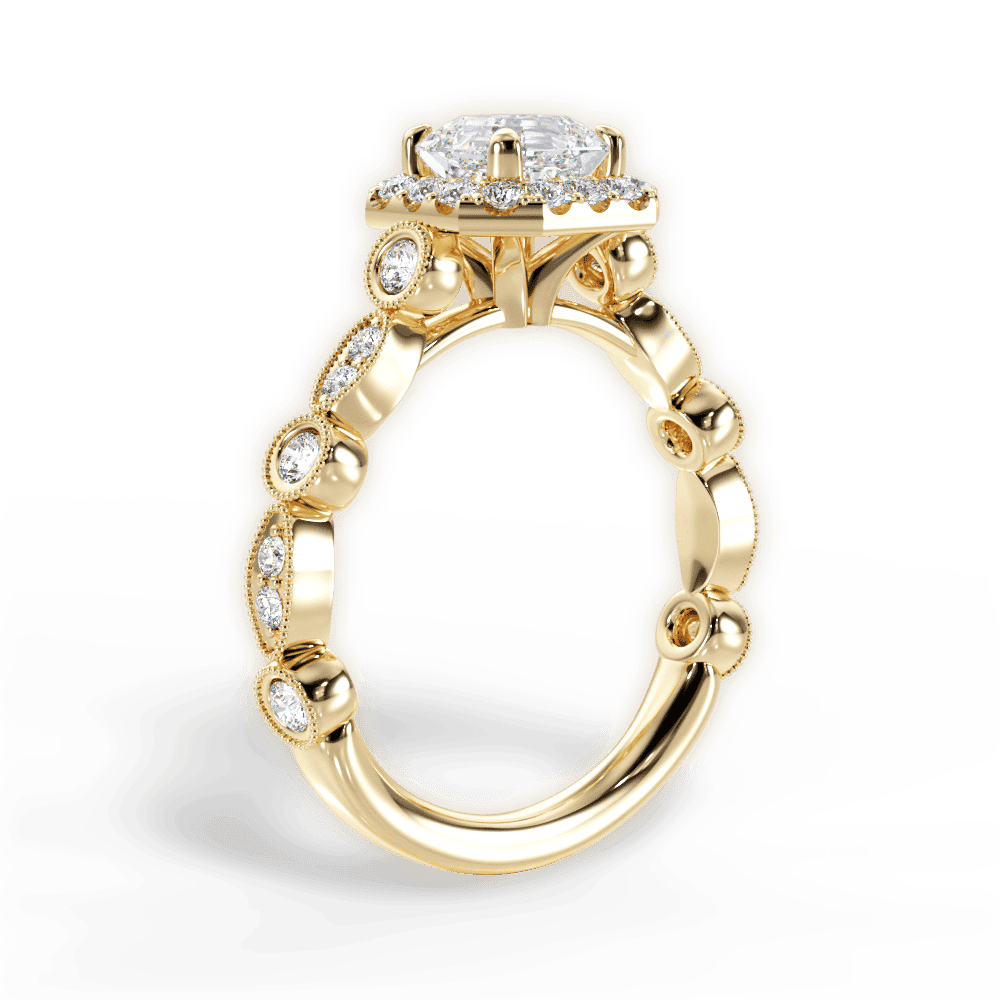 14kt Yellow Gold/18kt Yellow Gold/asscher/front