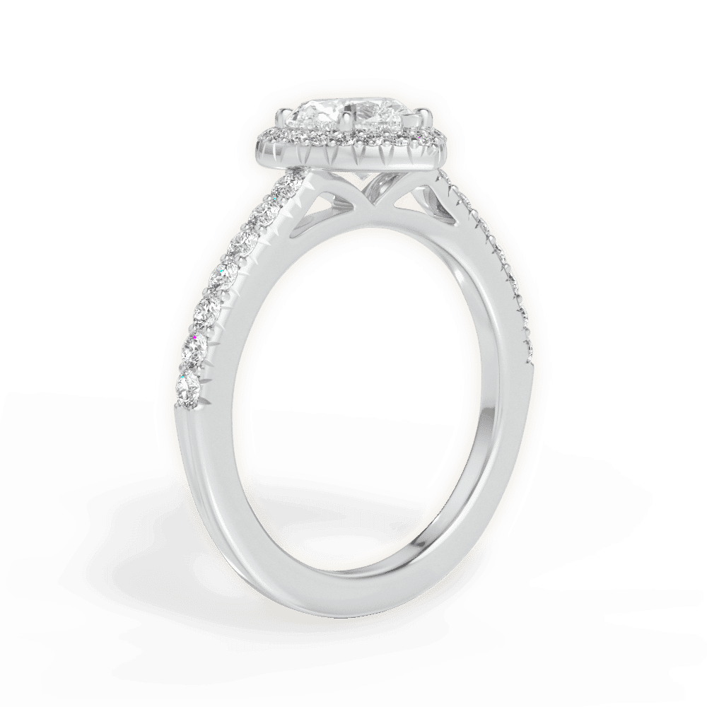 14kt White Gold/18kt White Gold/Platinum/heart/front