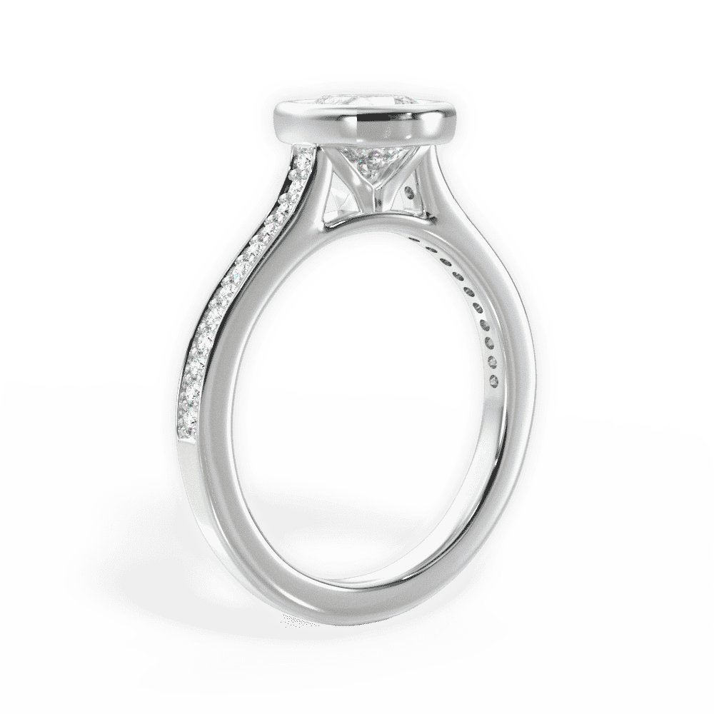 14kt White Gold/18kt White Gold/Platinum/cushion/front