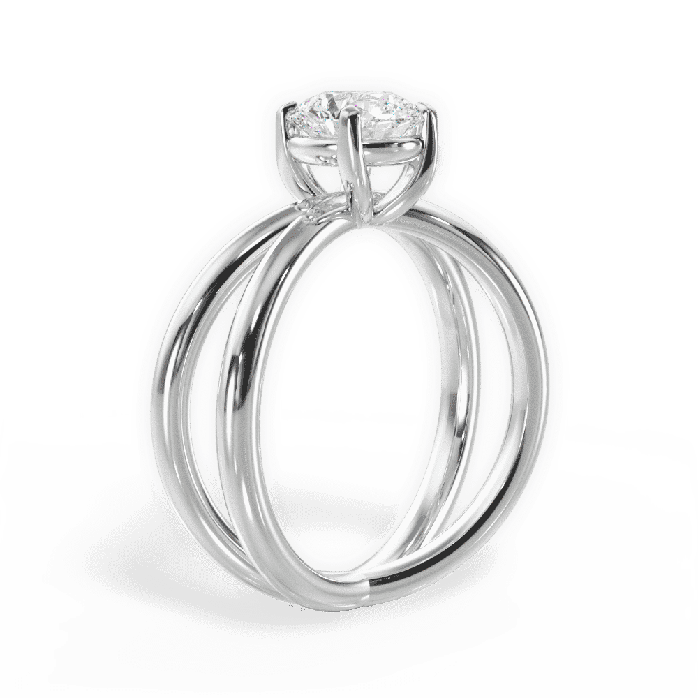 14kt White Gold/18kt White Gold/Platinum/round/front